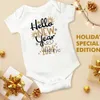 Family Matching Outfits Hello New Year 2024Family Matng Clothes New Year Party Outfit T-shirt Father Mother Kid Baby Look Tshirt Winter Holiday Tops H240508