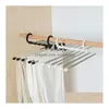 5 Camadas MTI Funcional Roupas Cabides Pant Armazenamento Pano Rack Calças Penduradas Prateleira Antiderrapante Organizador de Roupas 2023 Drop Entregar Dhq3X