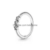 Wedding Rings New 925 Sterling Sier Square Glitter Wishbone Elevated Heart Sky Star Ring Womens Engagement And Wedding 390 G2 Drop De Dhfjk