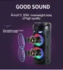 Haut-parleurs Double haut-parleurs Bluetooth sans fil de 4 pouces, haut-parleur Surround stéréo pour Home cinéma, haute puissance 60W, haut-parleur de basse Portable pour l'extérieur