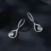 Dangle Brincos S925 Pure Silver Plated Platinum Light Luxo Gota de Água Moissanite Jóias Casamento Feminino