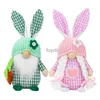 Autres fournitures de fête d'événement 2pcs Eastser sans visage en peluche lapin oeufs de pâques chasse panier farce remplissage prix de classe pour la fête à thème de pâques YQ240116