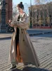 Women's Trench Coats Korean Loose Oversized X-Long Women's Coat Double-Breasted Belted Ladies Cloak Windbreaker Outwear 2024Spring Fall