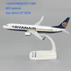 1 200 Scale B737-800 B737MAX8 ABS Plastic Airplane Model Toys RYANAIR Aircraft Plane Model Toy Assembly Resin for Collection 240115