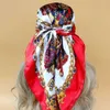 Scarves Scarves Luxury Beach Sunscreen Big Kerchief The Four Seasons Headscarf Fashion 90X90CM Square Shawls Design Women Silk Hijab