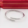 Love Gold Bracelet nail braceletDesigner Bangles for Women Mens Stainless Steel Alloy Armband18K Plated Gold Silver Rose Jewelry Diamond Bracelets