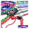 Dog Collars Leashes 1.0x120cm Harness Nylon Printed調整可能なペットカラー子犬猫動物アクセサリーネックレスロープタイ0528 DRO DHOEF