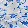 Lençol duplo com elástico azul flor impressa capa SingleQueenKing colchão reativo de linho 180 240116