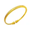 Bracelet en or sable gravé 999 pour femmes, ouvert et brillant, classique partout dans le ciel, étoile Vietnam, Imitation or, bijoux 240115