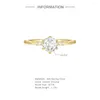 Anéis de cluster Canner clássico seis-garra mulheres casamento noivado zircão anel luxo 18k ouro s925 prata esterlina jóias finas presente de festa