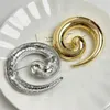 Brooches HUANZHI Vintage Gold-plated Metal Spiral Vortex Brooch Pins For Women Girls Match Suit Fashion Party Statement Ancessories