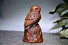 Garden Decorations Owl Statue Garden Wood Carving Doll Art Sculpture Home Decor Craft Toys YQ240116