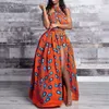 Casual Dresses 2024 Women's Summer Dress Outfits African Print Diy Multi Wearing Sexy Strap Middle Split Mop Skirt Vestidos