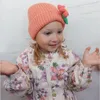 Akcesoria do włosów zima dziewczyna kapelusz moda kwiat dzianina dla dziewcząt jesień ciepłe dzieci