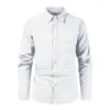 Chemises habillées pour hommes Chemise pour hommes Cardigan boutonné Confortable pour Printemps/Automne 1pc Revers Manches longues Polyester Régulier