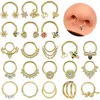 ZS 16G Herz Blume Septum Piercng Ring Frauen Gold Farbe Nase Ring Schmuck Edelstahl Bee Helix Conch Zirkon ohrring Biene 240115