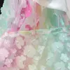 Rainbow Flower Girl Dress Princess Summer Sleeveless Bow O-neck Toddler Kids Baby Children Girls Clothes 2-7Y 240116