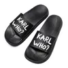 Karl Sliders Frau Sommer Mode Casual Slipper Luxus Designer Sandale 10a Top Qualität flacher Strand Lagerfield Gummischuh Slide Reise Geschenk Slipper Herren Sandale Pool