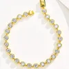 Women Charming Bracelet 18K Yellow White Gold Plated Full CZ Diamond Tennis Bracelet Chains for Girls Women Nice Gift for Friend