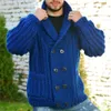 Neue Herren Herbst und Winter verdickte zweireihige Pullover mit dicken Nadeln lose Wolljacke