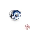 925 argent authentique rose violet et bleu marguerite fleur perles breloque adapté aux Bracelets PAN originaux bijoux de mode pour femmes livraison gratuite