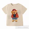 Camiseta de algodón para niños y niñas, camisetas de manga corta con estampado de dibujos animados, tops informales para niños, ropa S1039 2024