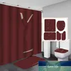 Top Shower Curtain Sets Gold Polyester Fabric Washable Bath Curtains 3D Marble Toilet Cover Bathroom Accessories Sets