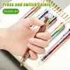 6PCS Markery Balpoint Pens Korean Creative Stationery Kolorowe materiały dla dzieci 6 kolorów w jednym długopisie