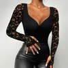 Women's Blouses Women Slim Fit Top Lace Stitching Beads Decor Pullover Tops Stylish Woman Sexy Blouse Collection Mock Neck Square Collar