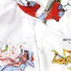 メンズカジュアルシャツ2024秋のデザイナーラペルシャツ男性女性1：1フルグラフィティ印刷ハイストリートスタイルファッション半袖