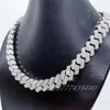 15mm luxe Cubaanse schakelketting Baguette Moissanite Diamond Cuban Link Zilver met Vvs Moissanite Diamond Cubaanse schakelketting