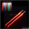 Creative 2Pcs/Pal Led Chopsticks Light Up Durable Lightweight Kitchen Dinning Room Party Portable Food Safe Tableware Drop Delivery Dhaow