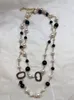 Channel Long Pearl Necklaces Chain For Women Party Wedding Lovers Gift Bride Designer Necklace Jewelry With flannel bag