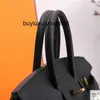 Genuine Leather Handbag Ber Kin Luxury Tote Bag Togo Leather Designer Handbag Thread Sewing Splicing Original Imported Special Leather Advanced Plating Hardware