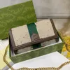 High-end Chain Bag Golden Push-in Lock Clutch Classic Printing Long Wallet for Women