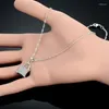 Pendant Necklaces Romantic Cute Small PadLock Lock Drop Female Silver Color Cubic Zirconia Necklace For Women Jewelry Gift