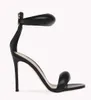 エレガントな女性Bijoux Sandals Shoes Gianvit-Rossi Bubble Front Strap Nude Black Leather Party Wedding Dress Lady High Heels Eu35-43