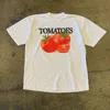 Man Vintage Oversized Short Sleeve Shirt Women Hip Hop Tomato Print T-shirt Streetwear Y2k Clothes Loose Tee Aesthetic Clothing 240115