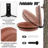 Autres fournitures pour oiseaux Bol d'alimentation à montage sur arbre 2 plateaux pour bain spa avec anneaux en métal et vis installés sur un accessoire de clôture en bois