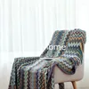 Coperte Coperta lavorata a maglia bohémien per divano con nappa per tovaglia da tè, campeggio, pisolino per ufficio