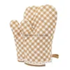 Baking Tools Oven Mitts Grid Polyester Lining Heat Resistant Kitchen Gloves Wholesale 12.12 Drop Delivery Dht3B