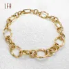 LFH Hiphop Saoedische gouden sieraden verpandbare groothandel bulk link O-vorm geometrische gouden echte ketting bedelarmband