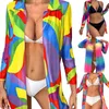 Women's Swimwear Beach Cover Up With Mesh Print Sexy And Loose Fit One Size Fits All Conservative Bikini Swimsuit