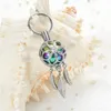 Keychains Wholesale Dream Catcher Memorial Urn Key Chain Hollow Lotus Flower Ashes Holder With Feather Cremation Jewelry