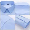 Stretch Anti-Falten Herrenhemden Langarmhemden für Männer Slim Fit Social Business Bluse Weißes Hemd S-7XL 240116