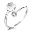 Anelli a grappolo Arrivo Anello in argento sterling 925 per gioielli da sposa da sposa Lucky Clover Accessori per dito indice per ragazze di fiori