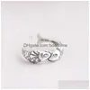 Bagues de bande Nouveau rétro 925 Sterling Sier Bijoux Thai Mode Petit poisson rouge Poissons Poisson Kiss Animal Ouverture élégante SR273 469 Drop Del Dhbuq