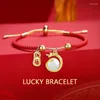 Bangle Lucky Zodiac Dragon Bracelet for Women Red Red Rope Wealth Bracelets عشاق المجوهرات