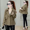 Women's Trench Coats Windbreaker Crop Jackets Women Khaki Double-breasted Short Section For 2024 Spring And Autumn Harajuku Fashion Tops