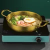 Bowls 5 Size Gold Soup Pots Cooking Stainless Steel Ramen Noodles Pot Metal Seafood With Handle Cookware Kitchen Tools